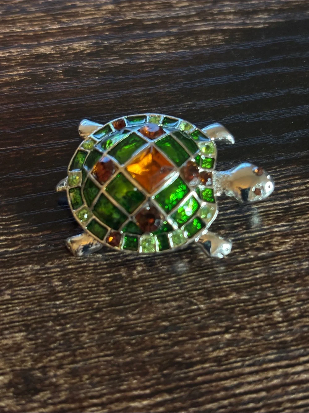 Elegant Mosaic Multicolored Turtle Brooch‎